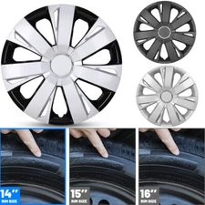 14" 15" 16" Set of 4 Snap On Full Hub Caps Wheel Covers fit R15 Tire & Steel Rim