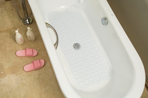 Clear White Non-slip Bath Tub and Shower Mat with Suction Cup Easy Clear - Picture 5 of 6
