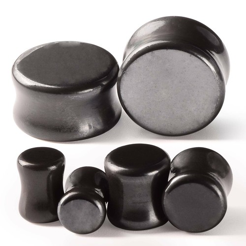 PAIR-ORGANIC-STONE-SADDLE-EAR-GAUGES-PLUGS-DOUBLE-FLARED-FLRSH-TUNNELS-EYELETS - Picture 23 of 38