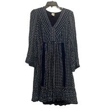 Anthropologie Akemi + Kin Dress Size Extra  Small Blue Rozalin Embroidered Boho