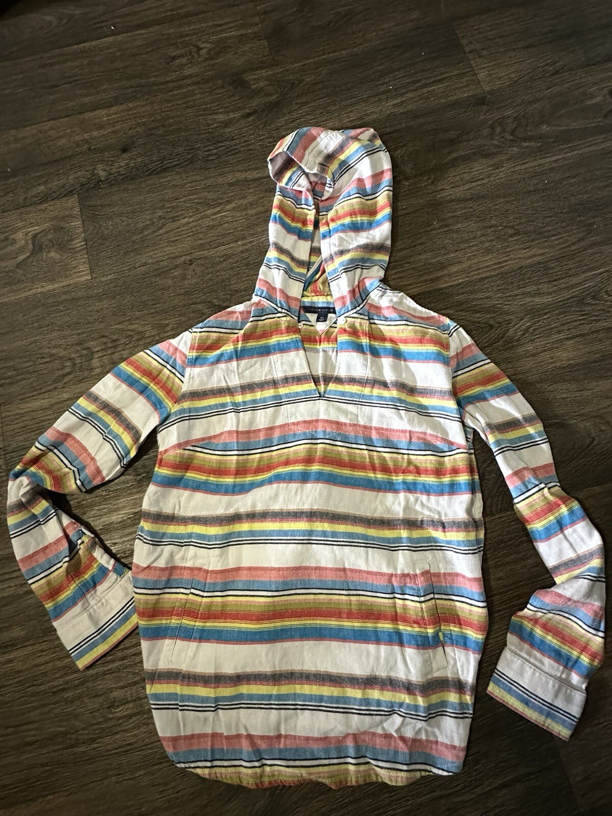 Vintage Tommy Hilfiger Striped Pullover Hoodie for Men and Women Size Small