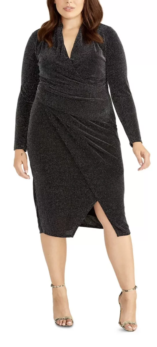 Women's Formal Dress Plus Size 24W RACHEL RACHEL ROY Sheath Black Long  Sleeves | eBay