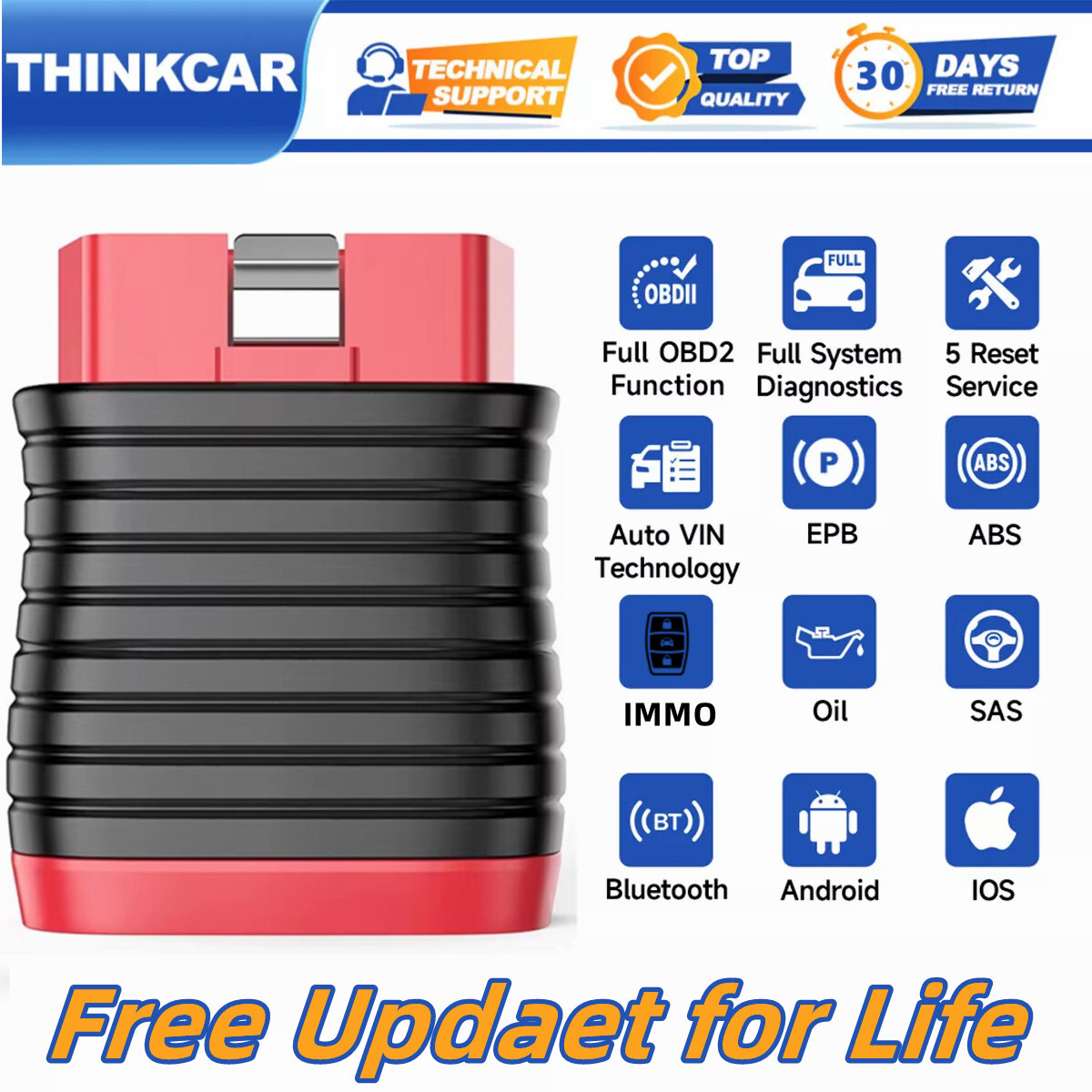 Thinkcar BD6 Bluetooth OBD2 Car Code Reader Scanner Tool Full Thinkcar BD6 Bluetooth OBD2 Car Code Reader Scanner Tool Full