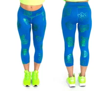 Zumba All Stars Capri Leggings - XS, S ~ Jersey Blue - New! Free Ship!