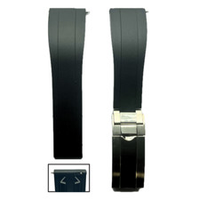 20mm Oysterflex Style QUICK RELEASE Silicone Rubber Strap Band Deployant Clasp