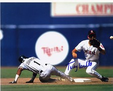 TOREY LOVULLO  CALIFORNIA ANGELS   ACTION SIGNED 8x10