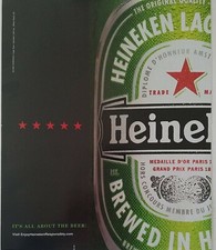 Botella de cerveza Heineken 2006 verde importada todo sobre la cerveza anuncio vintage