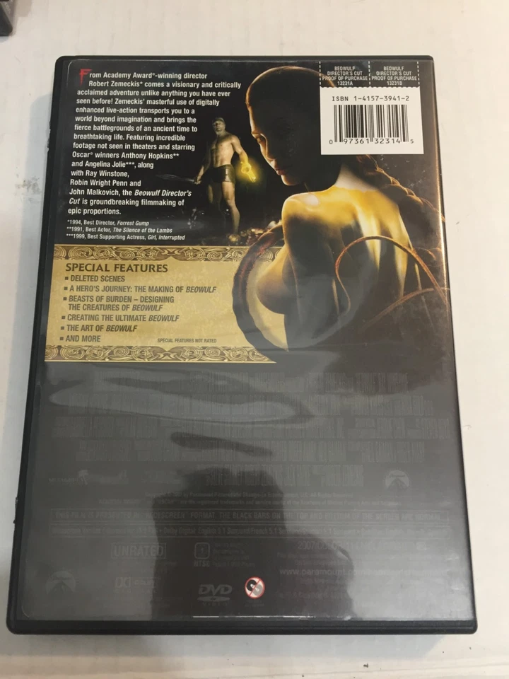 Beowulf Director's Cut DVD Ships  Same Day With Tracking VERY GOOD - Image 2 of 2