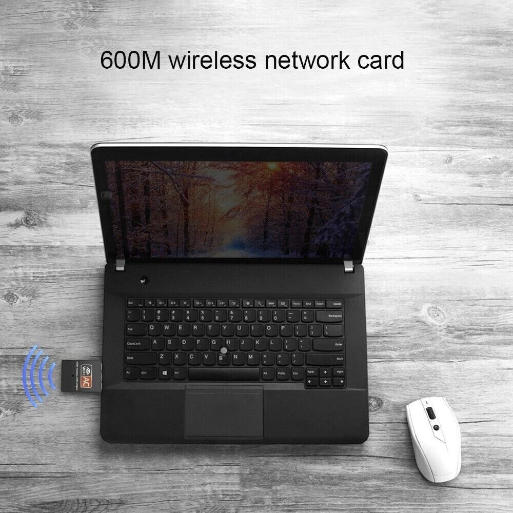 AC 600Mbps WLAN Stick Dual Band 2.4GHz / 5GHz WIFI Dongle USB Wireless Adapter
