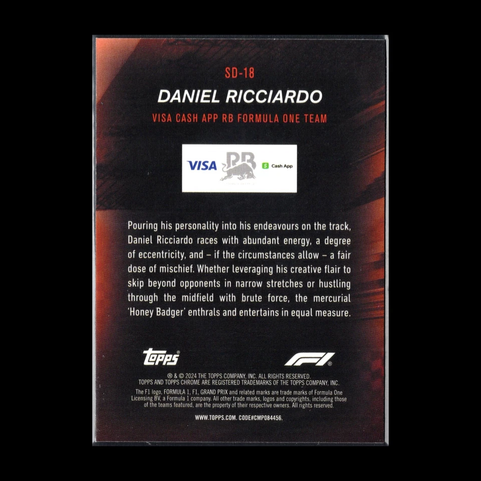 2024 Topps Chrome Formula 1 DANIEL RICCIARDO #SD-18 Speed demons - Image 4 of 4