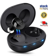Pair of Hearing Amplifiers Rechargeable Black with USB Cable For The Elderly US