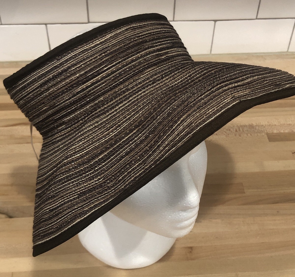 San Diego Hat Co Sun Visor Brim Roll Pack Travel Brown Tan Adjust