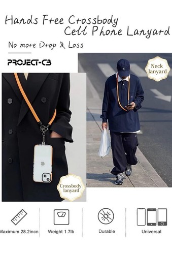 Project-CB Cell Phone Lanyard & 2 Patch Phone Strap Crossbody Universal Lanyard - Zdjęcie 2 z 7