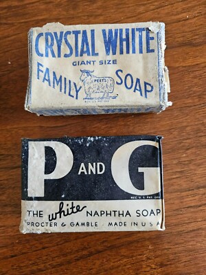 Vtg Crystal White Giant Family Soap Colgate-Palmolive Sealed Giant Size Lot of 2