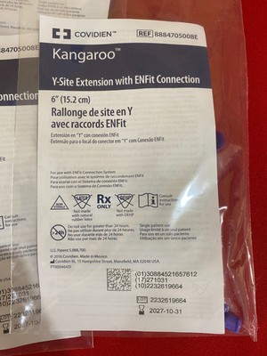 Kangaroo Y-site Extension Set w/ Distal End Transition Connectors *10 of each*