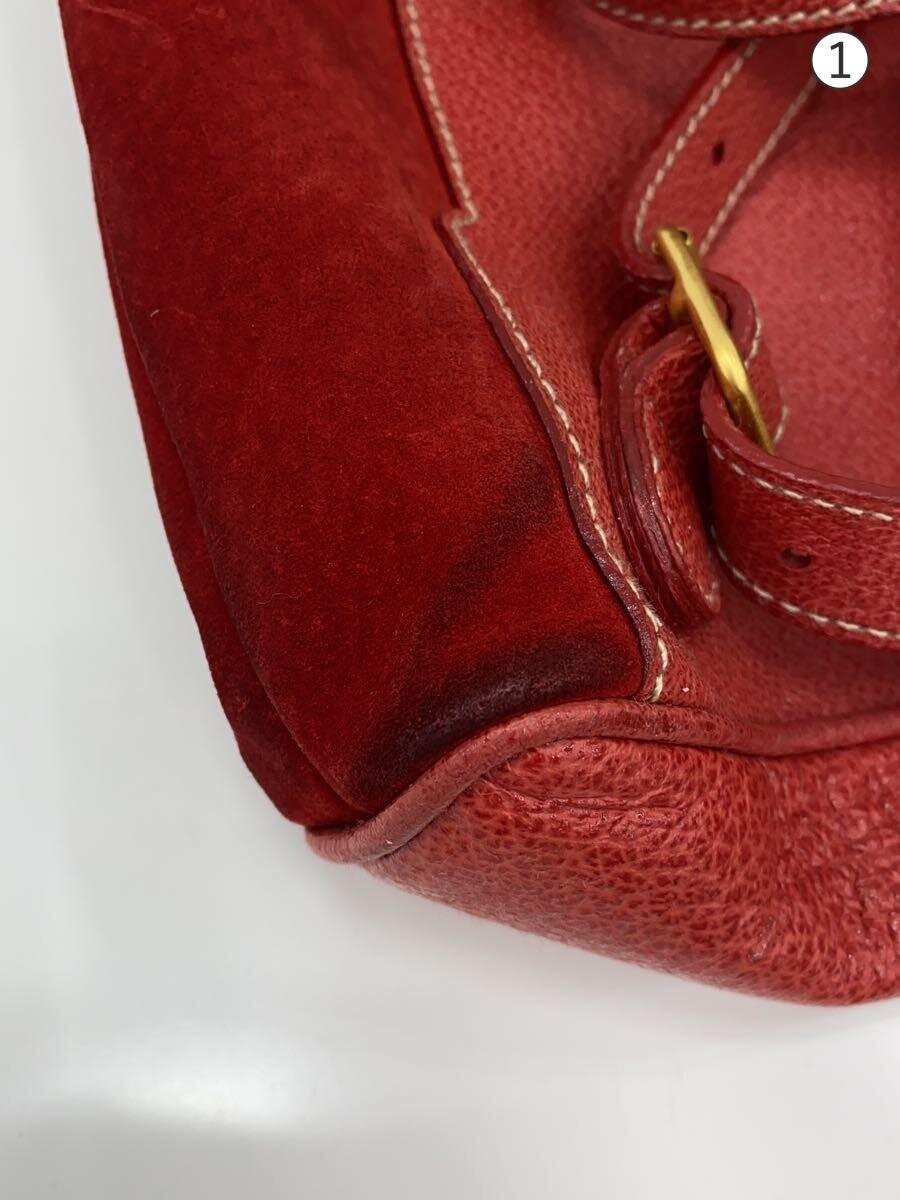 GUCCI Backpack Suede RED Solid Color From Japan - image 7