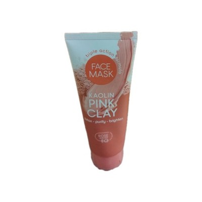 FACE MASK TRIPLE ACTION FORMULA KAOLIN PINK CLAY  DETOX PURIFY BRIGHTEN  ROSE...