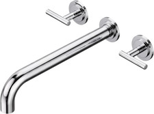 Wall Mount Tub Filler: Chrome Bathtub Faucet Long Spout Reach, Bath Tub Filler