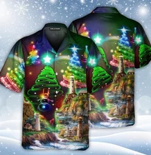 Lighthouse Christmas Hawaiian Shirt