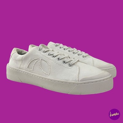 ROSCOMAR Unisex Foo Blvd Canvas Trainers, Off White, UK 5 | EU 38 | US 7.5