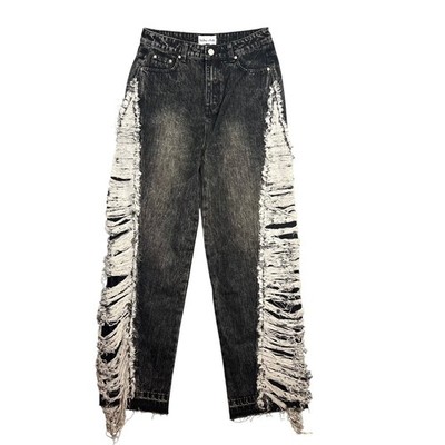 Stolen Arts Jeans Mens 30 Black Distressed Grunge Straight Leg Streetwear NEW