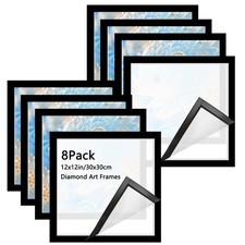8 Pack Diamond Art Frames 12x12inch/30x30cm Diamond Painting Frames Adhesive,...