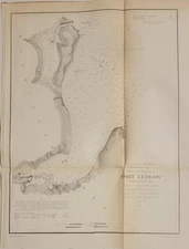 1856 B&W US Coast Survey Map Chart Port Ludlow Washington Terr. Bache