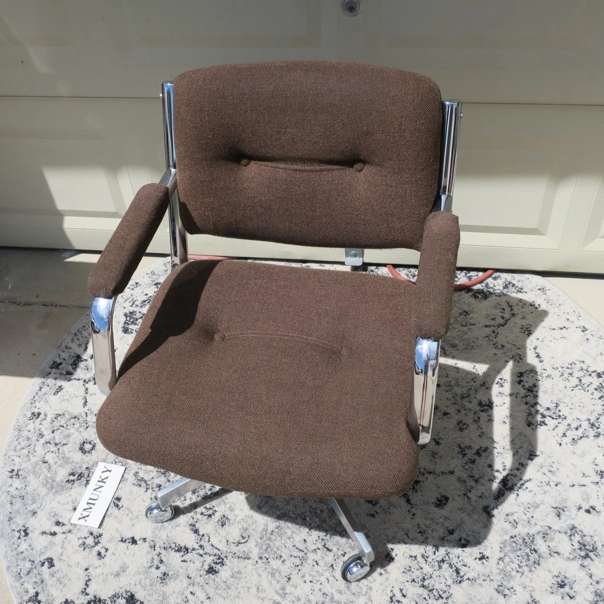 Fabric Post - 1950 Time Period Manufactured Office Chair Antique