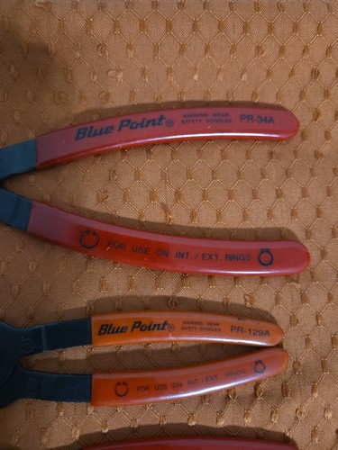 Juego de 4 alicates de anillo a presión Blue Point PR-34A, PR-32A, PR 129A, PR 12A - Imagen 2 de 7