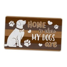 Home is Where My Dogs are Decorative Front Door Mat, Paw Prints Heart Doormat
