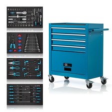 Carrello da officina carrello portautensili incl. attrezzi carrello con ruote 4 cassetti cuscinetti a sfera