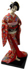 OBO💫🎌🌸 Large 15.5" JAPANESE GEISHA DOLL RED KIMONO DISPLAY FIGURE ON STAND🌸 — photo 2
