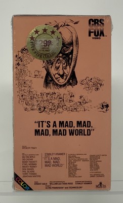 It's a Mad Mad Mad Mad World VHS (1985) Sealed | First Print | CBS/Fox WM