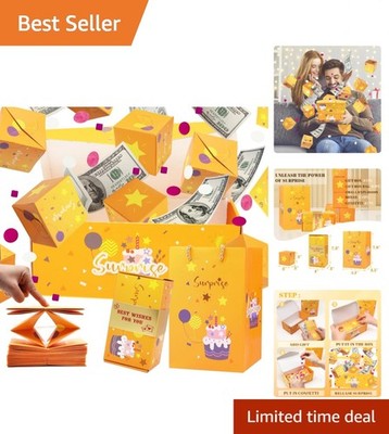 Surprise Gift Box Explosion for Money, Unique Folding Bouncing Red Envelope G...
