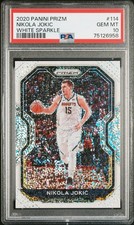 WHITE SPARKLE 2020-21 Panini Prizm #114 Nikola Jokic Denver Nuggets PSA 10 MVP 1
