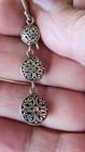 Sterling Silver Pierced Earrings Triple Filigree Dangle 1.51" Top Hook Beautiful — photo 2