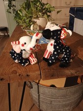 TY Beanie BabieS- Lefty and Righty 2000 w/ TAG ERRORS EXTREMELY RARE 
