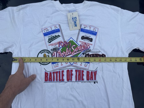 Vintage 1989 World Series Shirt Mens XL White Deadstock Salem Sportswear MLB 80s - Picture 8 of 10