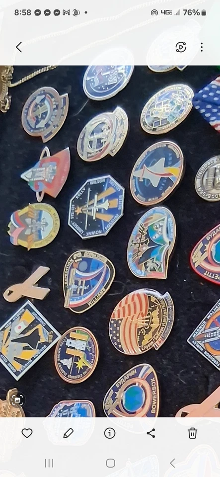 50 vintage NASA STS MISION PINS, PENDANTS, RIBBONS, MINT COND - Image 2 of 4