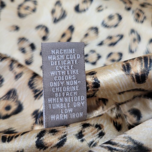 Valerie Stevens Nightgown Womens 1X Tan Brown Leopard Animal Print Button Front - Picture 11 of 14