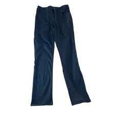 Lands End Womens Black Slim Straight Leg Pants Mid Rise Stretch 5-Pocket 28x30