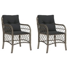 Garden Chairs with Cushions - 2 pcs, Multi-Color Poly Rattan Seating vidaXL
