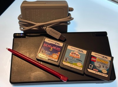 2008 Nintendo DSi Handheld System Black 3 Games Charger Stylus New Battery