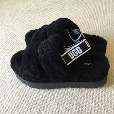 UGG Black Fluff Yeah Slide Slippers Size 10