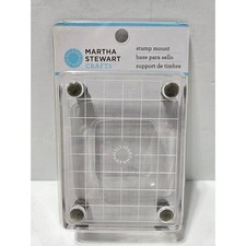Martha Stewart Small Footed Stamp Mount Acrylic Grid Block 40-24028 Clear