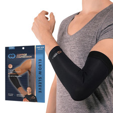 Elbow Sleeve - Copper Infused Orthopedic Brace for Tennis  Golfer Elbow, Tendon