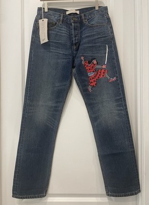 Marc by Marc Jacobs Boyfriend Graphic Denim Jeans Blue Medium Wash Retro Women's