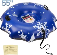 Snow Tube for Adults, 55" Extra Large Snow Sled Inflatable Foldable Made by Cold