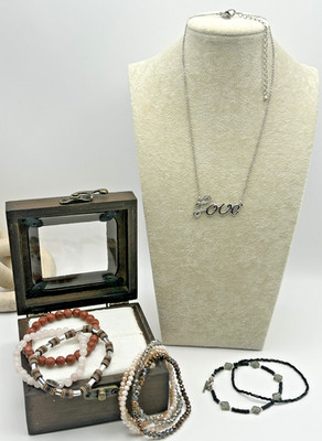 Lia Sophia ''Love'' Necklace & Pretty Stretch Bracelets