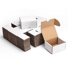4x3x2 White Shipping Boxes Set of 50, Corrugated Cardboard Mailer Boxes for P...